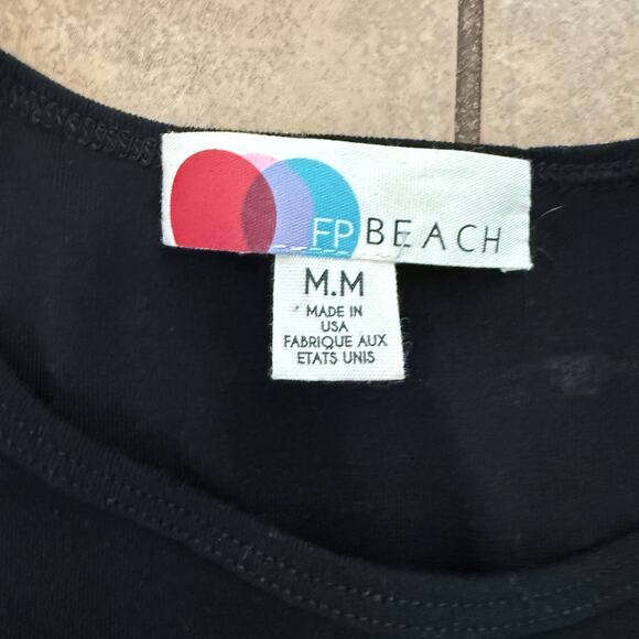 Free People FP Beach Women’s Medium Black Short Sleeve Maxi Dress Beach Coverup - Picture 3 of 4